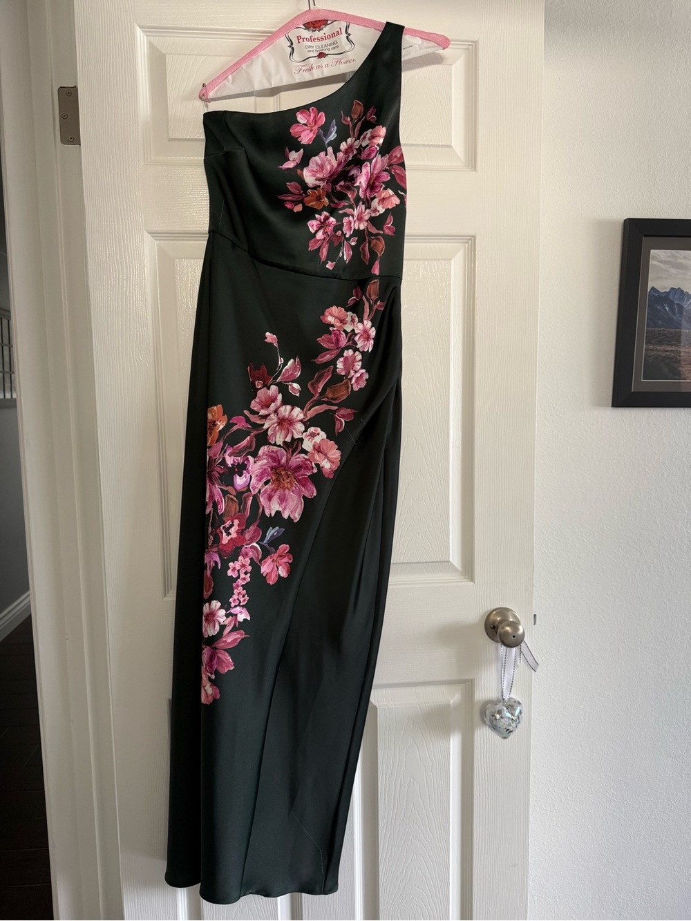 BHLDN Dylan Stretch Satin One-Shoulder Side-Slit Maxi Dress